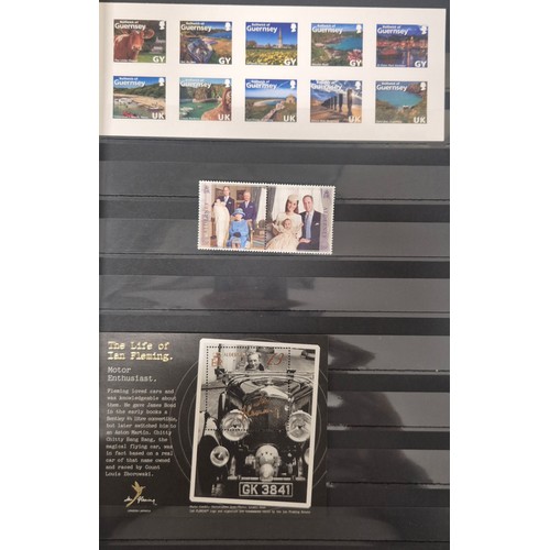 226 - Tray of seven stamp albums containing Guernsey stamps.