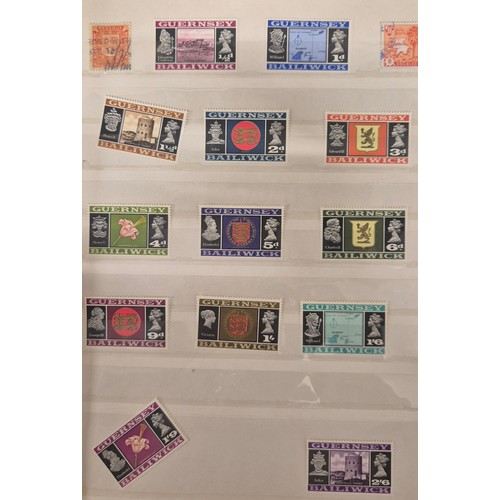 226 - Tray of seven stamp albums containing Guernsey stamps.