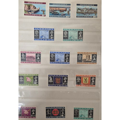226 - Tray of seven stamp albums containing Guernsey stamps.
