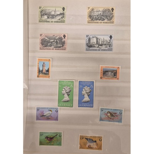 226 - Tray of seven stamp albums containing Guernsey stamps.