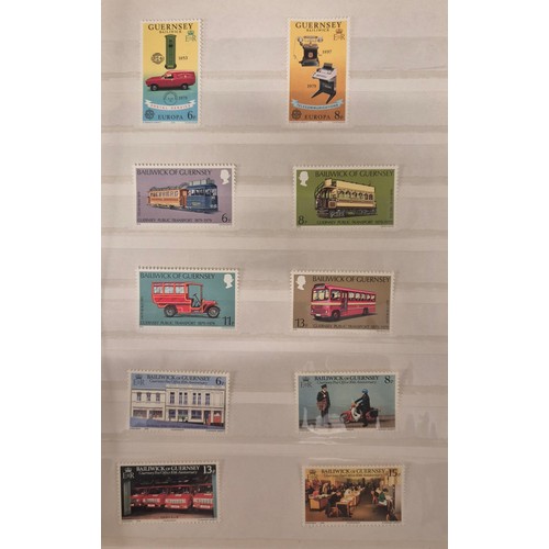 226 - Tray of seven stamp albums containing Guernsey stamps.