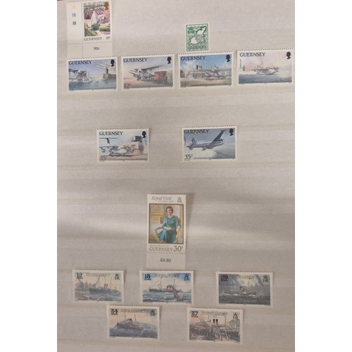 226 - Tray of seven stamp albums containing Guernsey stamps.