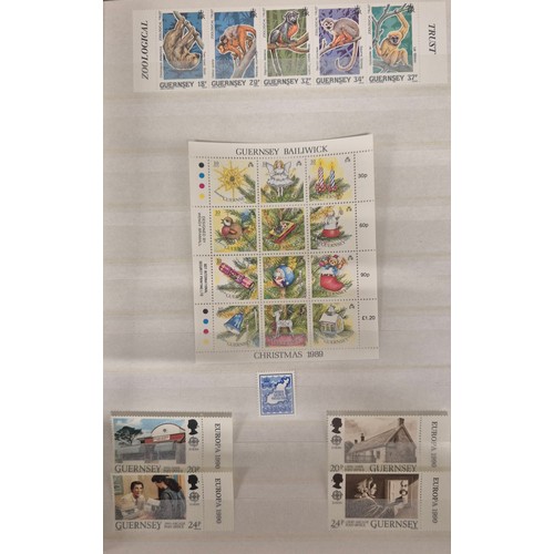 226 - Tray of seven stamp albums containing Guernsey stamps.