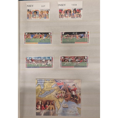 226 - Tray of seven stamp albums containing Guernsey stamps.