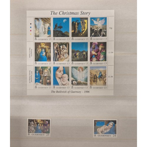 226 - Tray of seven stamp albums containing Guernsey stamps.