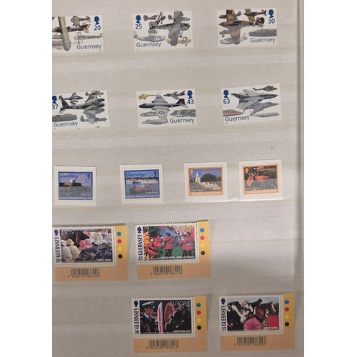 226 - Tray of seven stamp albums containing Guernsey stamps.