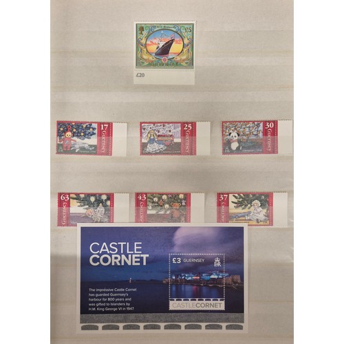 226 - Tray of seven stamp albums containing Guernsey stamps.