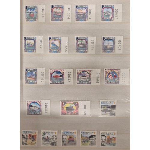 226 - Tray of seven stamp albums containing Guernsey stamps.