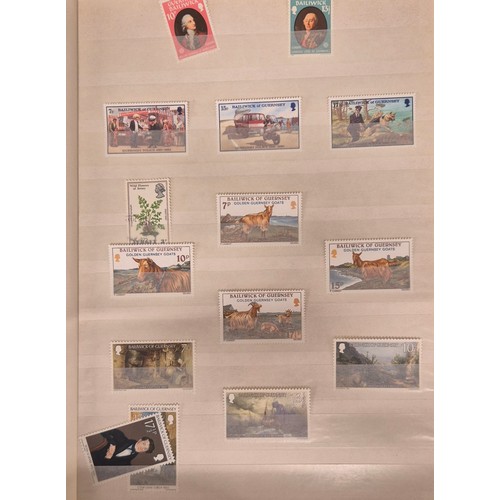 226 - Tray of seven stamp albums containing Guernsey stamps.