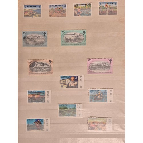 226 - Tray of seven stamp albums containing Guernsey stamps.