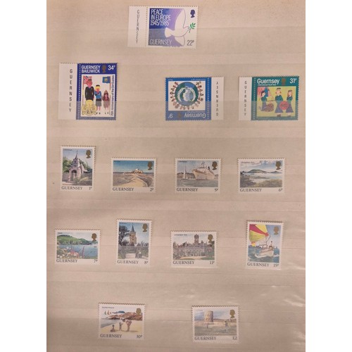 226 - Tray of seven stamp albums containing Guernsey stamps.