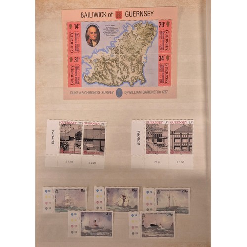 226 - Tray of seven stamp albums containing Guernsey stamps.