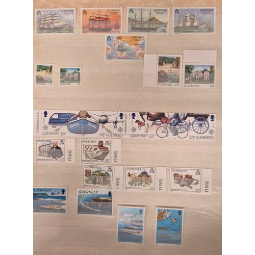 226 - Tray of seven stamp albums containing Guernsey stamps.