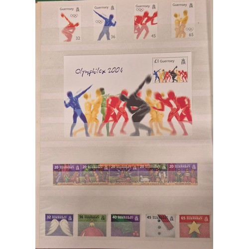 226 - Tray of seven stamp albums containing Guernsey stamps.