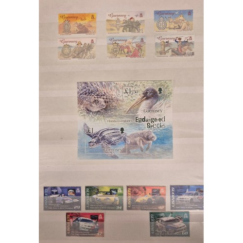 226 - Tray of seven stamp albums containing Guernsey stamps.