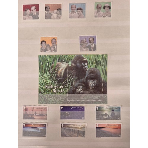 226 - Tray of seven stamp albums containing Guernsey stamps.