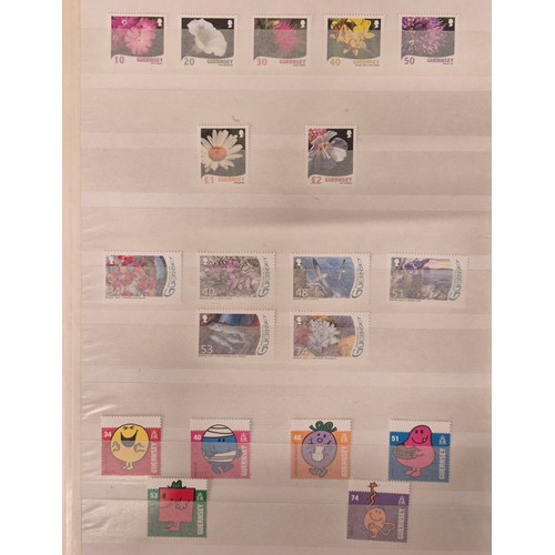 226 - Tray of seven stamp albums containing Guernsey stamps.