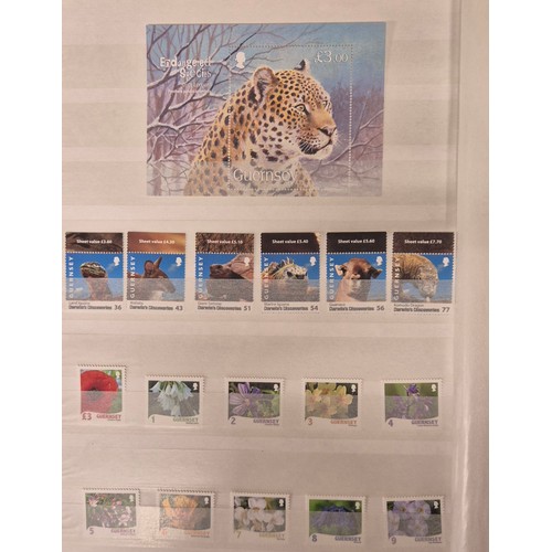 226 - Tray of seven stamp albums containing Guernsey stamps.