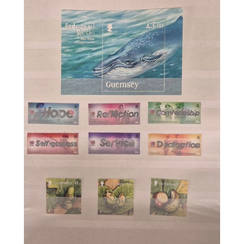 226 - Tray of seven stamp albums containing Guernsey stamps.