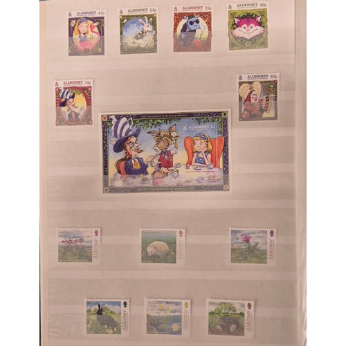 226 - Tray of seven stamp albums containing Guernsey stamps.