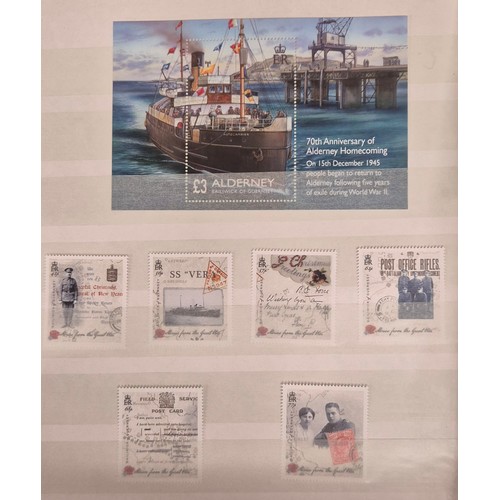 226 - Tray of seven stamp albums containing Guernsey stamps.