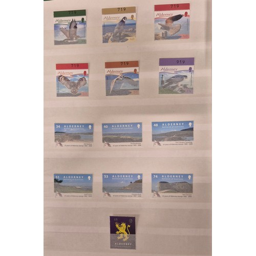 226 - Tray of seven stamp albums containing Guernsey stamps.