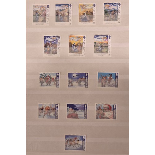 226 - Tray of seven stamp albums containing Guernsey stamps.