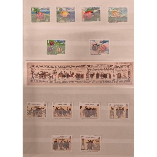 226 - Tray of seven stamp albums containing Guernsey stamps.