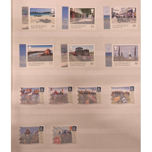 226 - Tray of seven stamp albums containing Guernsey stamps.