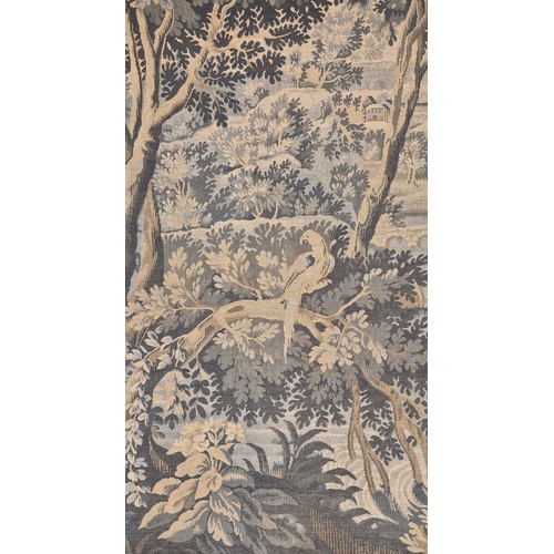 250 - Antique possibly French verdure tapestry depicting natural landscape, trees and birds. 
186cmx129cm