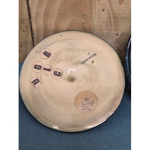 274 - Moorcroft Hibiscus pattern powder Dish. with Original William Moorcroft Label. professionally restor... 