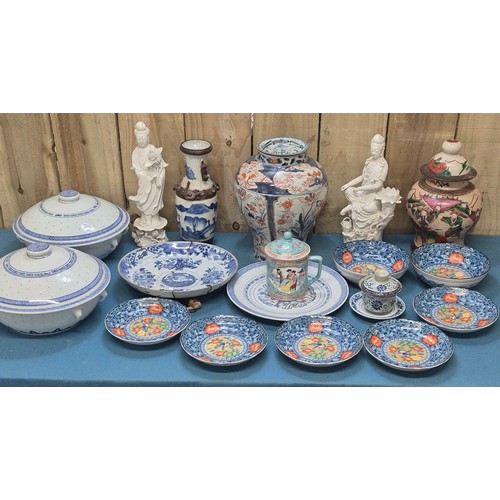 275 - Collection of 19th & 20th century Chinese Porcelain; Pair of antique Blanc De Chine buddha sculpture... 