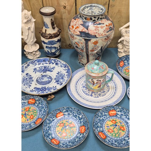 275 - Collection of 19th & 20th century Chinese Porcelain; Pair of antique Blanc De Chine buddha sculpture... 