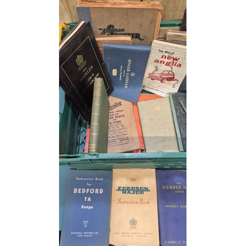 319 - Large Collection of antique Car Manuals; Bedford Truck, Morris Minor, Ford Popular & many more.
