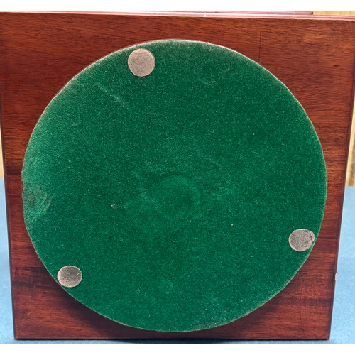 353 - Chinese mahogany revolving small display stand. 30cm x 23cm x 23xm.