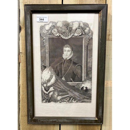 344 - George Vertue (1684-1756)
British engraver and antiquary 
18th Century engraving of Henry Stuart, Lo... 