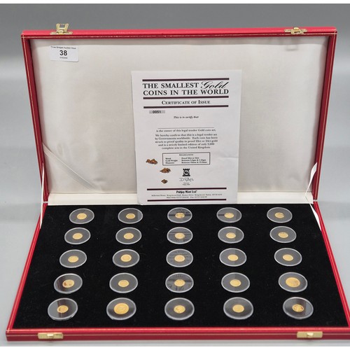 38 - Pobjoy Mint Cased collection of The smallest gold coins in the World. Limited edition 51/3000. Twent... 