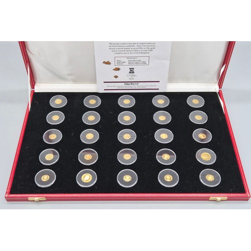 38 - Pobjoy Mint Cased collection of The smallest gold coins in the World. Limited edition 51/3000. Twent... 