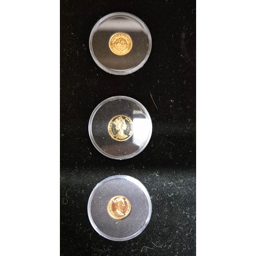 38 - Pobjoy Mint Cased collection of The smallest gold coins in the World. Limited edition 51/3000. Twent... 