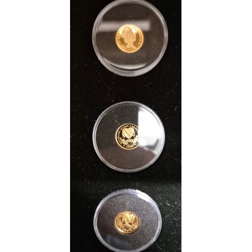 38 - Pobjoy Mint Cased collection of The smallest gold coins in the World. Limited edition 51/3000. Twent... 
