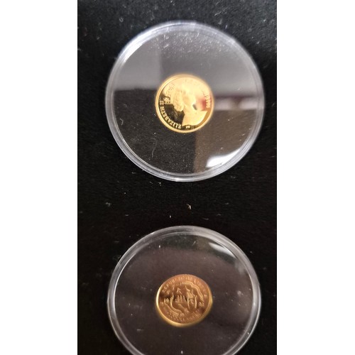 38 - Pobjoy Mint Cased collection of The smallest gold coins in the World. Limited edition 51/3000. Twent... 