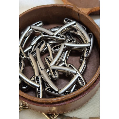 121A - Tray of jewellery; 9ct yellow gold and pearl earrings. Two sets of faux pearls. West German gold ton... 