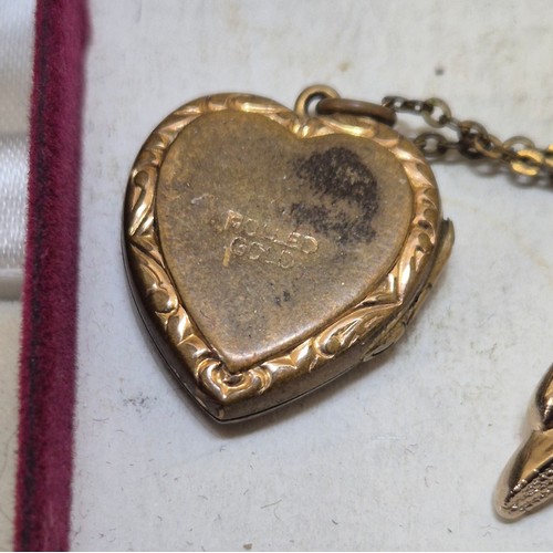 121A - Tray of jewellery; 9ct yellow gold and pearl earrings. Two sets of faux pearls. West German gold ton... 