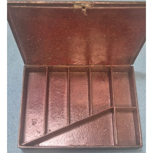 122A - Regency Paper Mache trinket box together with an oriental miniature side table with three drawers fi... 