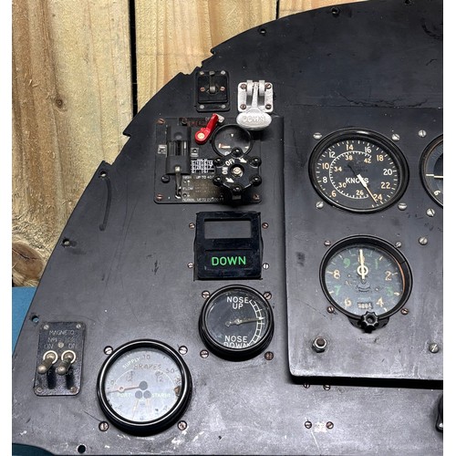 360A - R.A.F Military aircraft panel (Spitfire) 
Panel fitted with a collection of various gauges. Comes wi... 