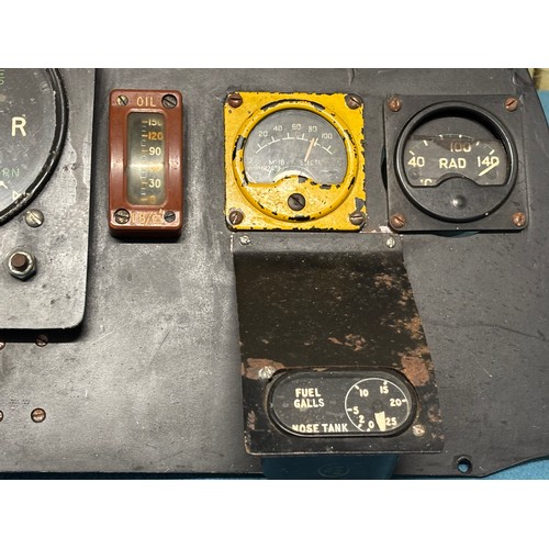 360A - R.A.F Military aircraft panel (Spitfire) 
Panel fitted with a collection of various gauges. Comes wi... 