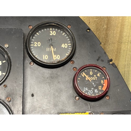 360A - R.A.F Military aircraft panel (Spitfire) 
Panel fitted with a collection of various gauges. Comes wi... 
