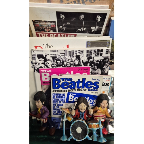 144 - Collection of Beatles Memorabilia items; The Beatles Character figures, Beatle DVD set collectable b... 