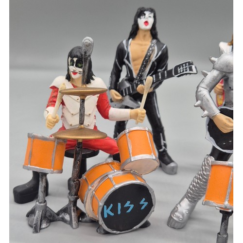 140 - Collection of Rolling stones & Kiss Band figures.