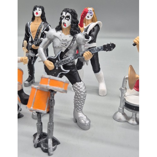 140 - Collection of Rolling stones & Kiss Band figures.